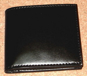 新品 ファニー FUNNY 最高級 コードバン 馬革製 ショート ウォレット (黒) ビルフォード 二つ折り財布 馬皮 本革 レザー製 小銭入れあり
