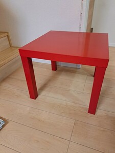IKEA LACK　ローテーブル　センターテーブル　コーヒーテーブル レッド　赤