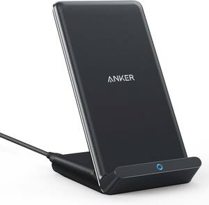 ブラック Anker PowerWave 10 Stand ワイヤレス充電器 Qi認証 iPhone 15シリーズ / 14シリー