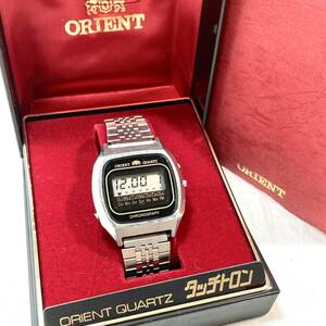 ＊【電池交換済】ORIENT QZ デジタル G611105-40 タッチトロン 腕時計 クロノグラフ デジタル文字盤 オリエント ケース付き 訳あり 