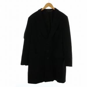エンポリオアルマーニ EMPORIO ARMANI チェスターコート ロング シングル 長袖 イタリア製 黒 ブラック ■GY18 /MQ メンズ