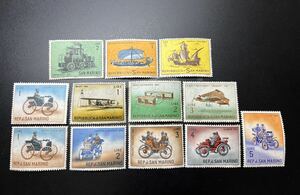 外国切手 サンマリノ切手 60年代 交通用具 12枚 未使用 NH