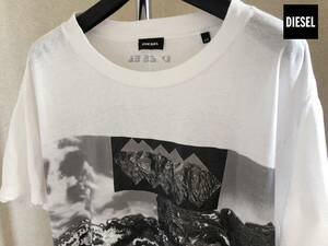 ●かっこいい DIESEL ディーゼル 両面 プリント グラフィック TEE Tシャツ 白 現行 サイズL〜XL程 即決 即納 55DSL オーバーサイズ●441