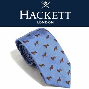ハケットロンドン HACKETT LONDON HARRY SUSSEX ドッグ ドット柄 シルク100％ ネクタイ (スカイブルー) 定価1.7万 英国製