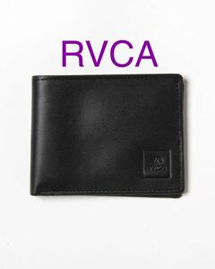 本革RVCA ブラック　ウォレット名刺入れ 二つ折り財布
