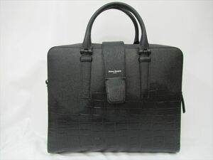 1円★美品【Maison Margiela】メゾンマルジェラ 黒 ブラック テクスチャード ブリーフケース ビジネスバッグ 2WAY ショルダー ハンド 