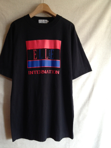 【ELLE PARIS】Tシャツ L ヴィンテージ INTERNATION フラッグ風プリント 