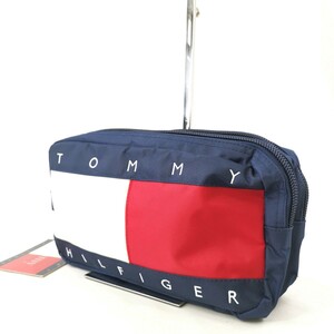 D ×【商品ランク:B】トミーヒルフィガー TOMMY HILFIGER ロゴデザイン クラッチ / セカンド バッグ 手持ち 男女兼用鞄