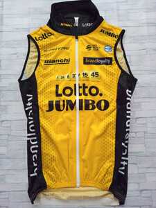 支給品Lotto Jumbo　防風ウインドベスト　SHIMANOサイクルジャージ　ロットユンボ　ビスマ　JUMBOVISMA　自転車　ロードバイク　ビィスマ