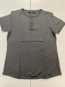 未使用 DRILL ドリル ストレッチ 半袖 ヘンリーネック Tシャツ サイズ46 半袖 メンズTシャツ ヘンリーネックTシャツ