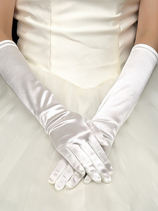 フリーサイズ 即決 つるつる サテン 手袋 結婚式 フォーマル 新品 白 CP送料無料 国内発送 $ [8003-1-0E