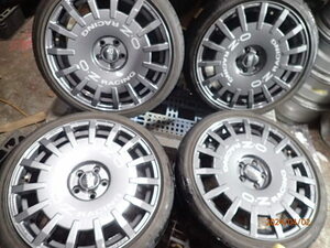 美品 OZ ラリーレーシング 18x7.5J PCD100 +48 215/40R18 4本 プリウス 50 30 カローラ スポーツ ツーリング 86 BRZ インプレッサ レガシィ