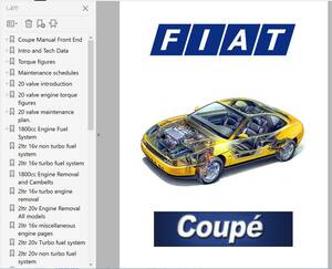 fiat　フィアット クーペ Coupe 整備書 修理書 リペアマニュアル 