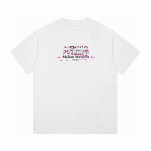 MM6 MAISON MARGIELA メゾン マルジェラ コットン 半袖Tシャツ グラフィティ ナンバーロゴ ロゴシャツ 男女兼用 Lサイズ