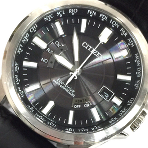 シチズン エコドライブ デイト 腕時計 H145-S073545 メンズ 未稼働品 ブラック文字盤 社外ベルト CITIZEN