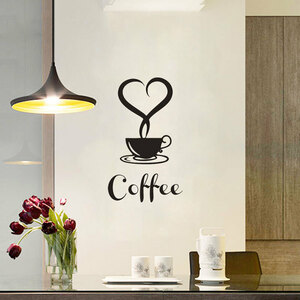 ウォールステッカー YDD022　カフェ風　コーヒー　モノトーン　癒す　DIY 壁紙　インテリアシート　剥がせるシール　送料無料