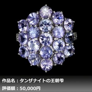 【送料無料】イケゾエガレ｜4.50ct 天然タンザナイト ダイヤモンド K14WG仕上リング 14号｜作家モノ｜本物保証｜NGL鑑別対応