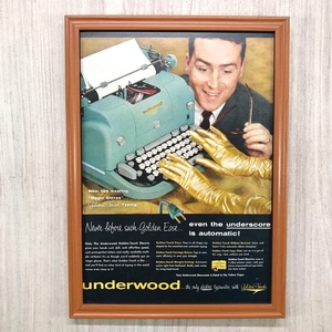 ■即決◆1957年(昭和32年) UNDERWOOD アンダーウッド タイプライター【B4-5649】アメリカ ビンテージ雑誌広告【B4額装品】当時物 ★同梱可