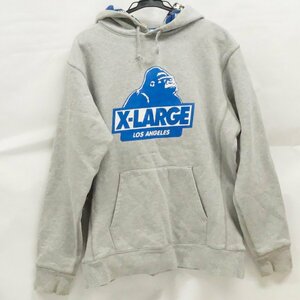 中古 エクストララージ XLARGE スエット トレーナー パーカー Mサイズ グレー系 0124209 シミ 汚れあり