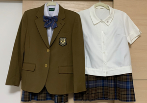 【希少！サイズ大きめ＆大人気！キャメル色ブレザー】岡山学芸館高等学校 夏＆冬制服フルセット 7点【送料込】