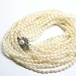 《本真珠9連ネックレス》M 65.4g 約45.5cm pearl necklace ジュエリー jewelry DA5/DB