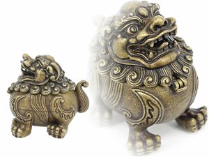 【蔵】中国古玩 古銅 獅子 香炉 置物 唐物 高さ5.3㌢ 細密細工 煎茶飾り 盆景 C110