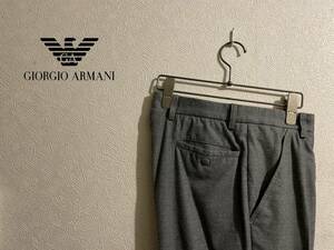 ◯ イタリア製 GIORGIO ARMANI ストレート スラックス / ジョルジオ アルマーニ フランネル スーツ パンツ グレー 46 Ladies #Sirchive