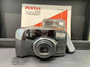 【F628CK】PENTAX ESPIO 115 ペンタックス エスピオ コンパクトフィルムカメラ シャッターリモコン 説明書付 動作未確認