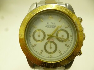 Z851-N36-1668◎ ELGIN エルジン FK-1059-LO クロノグラフ 腕時計 メンズ クオーツ 現状品①◎