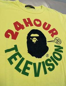 送料込　24HOUR TELEVISION エイプ APE 24時間テレビ 30周年記念　Tシャツ　NIGO サイズ イエロー　A BATHING APE ア ベイシング エイプ