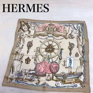 美品 HERMES エルメス プチカレ スカーフ40 ミュゼ MUSEE 博物館 マルチカラー