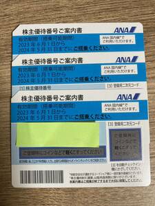 ANA株主優待 3枚セット 2024年5月31日迄