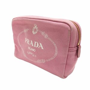 【中古】 PRADA プラダ 化粧 ポーチ カナパ ピンク 1NA02120LF0V4C 小物入れ レディース 23012400my