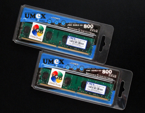 ★新品★UMeX DDR2-2GB(1GBX2本）PC2-800★