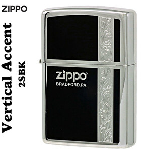 zippo(ジッポー) Vertical Accent 銀メッキ エッチング両面加工　バーティカル アクセント【ネコポス可】