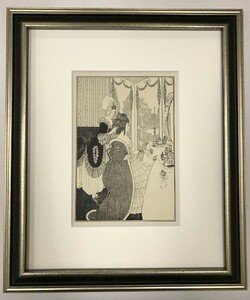 【特価】　≪　　オーブリー・ビアズリー　　≫　　オリジナルラインブロック　　THE TOILET　　1901年　　AUBREY　BEARDSLEY