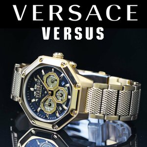 最後1本 新品1円 ヴェルサーチVERSACE ヴェルサスVERSUSヴェルサーチェ50m防水 クロノグラフ 腕時計 イタリアン 日本未発売 メンズ 新品