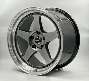 CLEAVE RACING SS05 18x9.5J +18 5H-114.3 ガンメタ/マシンド 2本セット