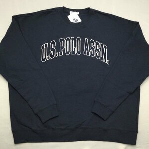 【送料無料】【新品】US.POLO.ASSN　メンズトレーナー（裏起毛 ゆったりタイプ コットン100％）　Ｌ　　ネイビー★23335