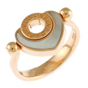 ブルガリ クオーレリップ リング 指輪 6号 18金 K18ピンクゴールド シェル レディース BVLGARI 中古 美品