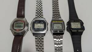 Casio Seiko 4 SET 80s 90s SDB-500 W CASIOTRON TRN-03 DW-1000 ALBA MAMAGON Y765-5110 Retro G-SHOCK DataBank SDB DB- GAME Y765