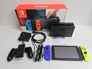 062Z322★【中古/動作品】 Nintendo Switch 旧型 HAC-001 【Joy-Con：ネオンブルー/ネオンイエロー】 任天堂 スイッチ