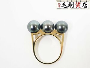 タサキ TASAKI バランス エラ ブラック リング K18YG パール 黒蝶 イエローゴールド RNB-4539 レディース 【中古】 ジュエリー