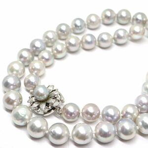 大珠!!《アコヤ本真珠ネックレス》A 約8.0-9.0mm珠 45.9g 約45.5cm pearl necklace ジュエリー jewelry EA5/EA5