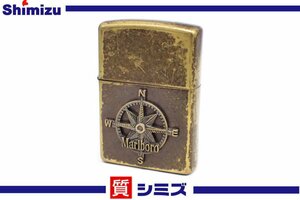 1円【ZIPPO】ジッポ マルボロ コンパス 1997年製 タバコ オイルライター 喫煙具 ゴールドカラー◆質屋