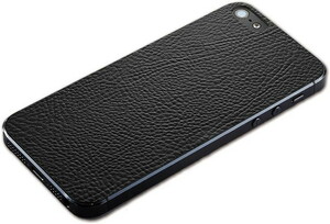 在庫処分 Simplism iPhoneSE（第1世代）iPhone 5 5s/ 5C 背面保護 テクスチャー 背面シート エコレザー ブラック TR-PFIP13-LTBK