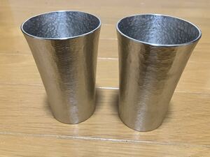 大阪錫器　錫製 タンブラー 2個セット新品未使用品※タンブラー ・錫器・外箱木箱名前記載あり