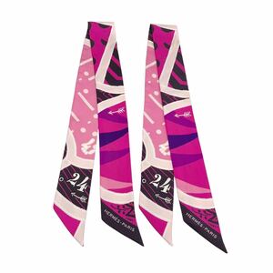 【良品】エルメス HERMES ツイリー JEU DE SOIE シルク ゲーム スカーフ ピンク 2本セット エルメスツイリー ツイリースカーフ