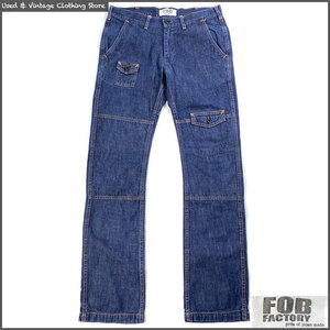 即決★FOB FACTORY F0331★sizeM エンジニア デニムパンツ FOBファクトリー メンズ 日本製 ダブルニー ワークパンツ スリム ジーンズ