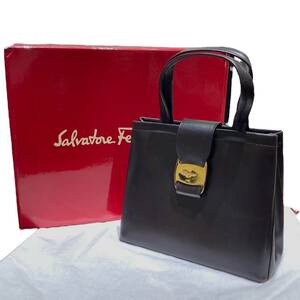 Salvatore Ferragamo フェラガモ AQ-21 8252 ヴァラ フルレザー ハンドバッグ